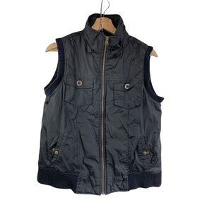 Old Navy Big Boys Black Puffer Winter Vest Jacket Size Large Pockets